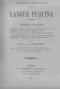 cover of the book Langue puquina. Textes puquina