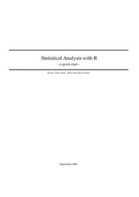 cover of the book Statistical Analysis with R: a quick start