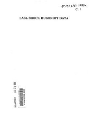 cover of the book LASL Shock Hugoniot Data