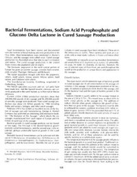 cover of the book Wendell Bacterial Fermentations, Sodium Acid Pyrophosphate and Glucono Delta Lactone in Cured Sausage Production