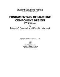 cover of the book Fundamentals of Machine Component Design - Student Solutions Manual