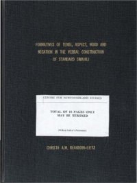 cover of the book Formatives of Tense, Aspect, Mood and Negation in the Verbal Construction of Standard Swahili