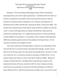 cover of the book Exchange Theory in Classical Sociology Thought