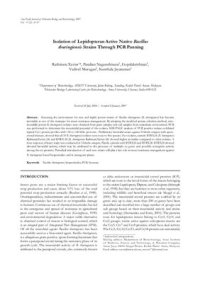 cover of the book Isolation of Lepidopteran Active Native Bacillus thuringiensis Strains Through PCR Panning