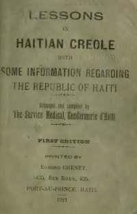 cover of the book Lessons in Haitian Creole with some information regarding the Republic of Haiti