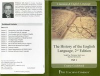 cover of the book The History of the English Language Lecture