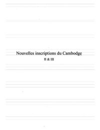 cover of the book Nouvelles inscriptions du Cambodge, t. II-III