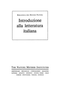 cover of the book Introduzione alla letteratura italiana (L'Italiano secondo il metodo natura)