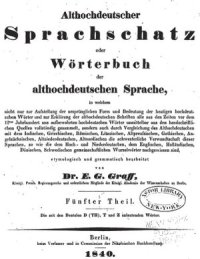 cover of the book Althochdeutscher Sprachschatz oder Wörterbuch der althochdeutschen Sprache. Fünfter Theil