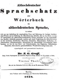 cover of the book Althochdeutscher Sprachschatz oder Wörterbuch der althochdeutschen Sprache. Vierter Theil