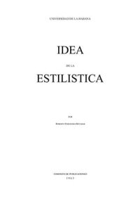 cover of the book Idea de la estilística