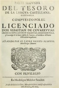 cover of the book Tesoro de la Lengua Castellana o Española. Segunda parte