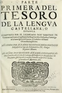 cover of the book Tesoro de la Lengua Castellana o Española. Primera parte