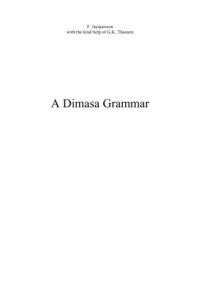 cover of the book A Dimasa Grammar