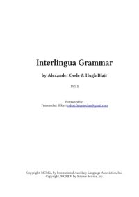 cover of the book Interlingua Grammar