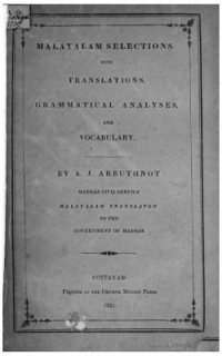 cover of the book Malayalam Selections with Translations, Grammatical Analyses, and Vocabulary