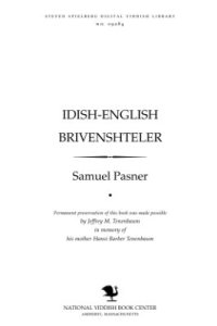 cover of the book Idish-English Brivenshteler