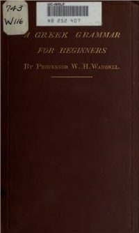 cover of the book A Greek grammar for beginners