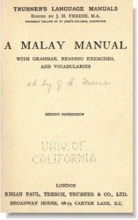 cover of the book A Malay manual with grammar