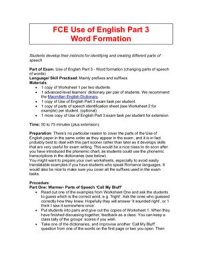 cover of the book FCE: Use of English. Part 3. Word formation. Teacher's notes 1