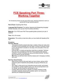 cover of the book FCE: Speaking. Part 3. Working Together. Lesson Plan