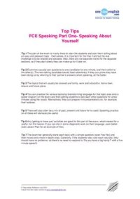 cover of the book FCE Speaking. Part 1. Speaking About Yourself. Teacher's Notes 2. Top Tips