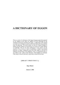 cover of the book Eggon-English Dictionary (Draft Printout)