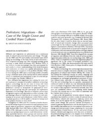 cover of the book Prehistoric Migration - the Case of the Single Grave and Corded Ware Cultures