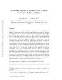 cover of the book Characterizations of compact sets in fuzzy sets spaces with Lp metric