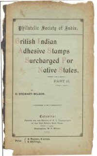 cover of the book British Indian Adhesive Stamps Surcharged For Native States (Part II)