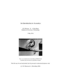 cover of the book An Introduction to Acoustics