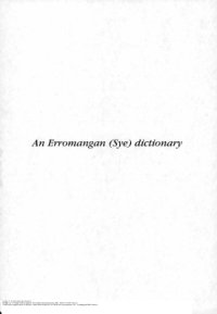 cover of the book An Erromangan (Sye) dictionary