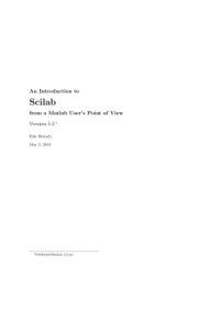 cover of the book An Introduction to Scilab from a Matlab User's Point of View ver. 5.2