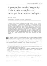 cover of the book A geographer reads Geography Club: spatial metaphor and metonym in textual/sexual space