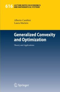 cover of the book Generalized convexity and optimization: theory and applications