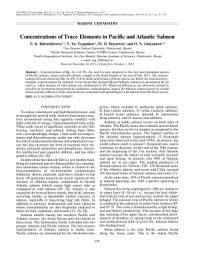 cover of the book Concentrations of trace elements in Pacific and Atlantic salmon