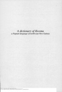 cover of the book A Dictionary of Kwoma: a Papuan language of north-east New Guinea