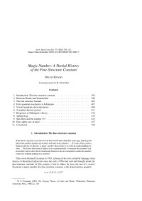 cover of the book Magic Number: A Partial History of the Fine-Structure Constant