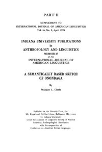 cover of the book A Semantically Based Sketch of Onondaga