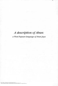 cover of the book A description of Abun: a West Papuan language of Irian Jaya