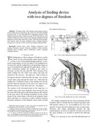 cover of the book Analysis of feeding device with two degrees of freedom