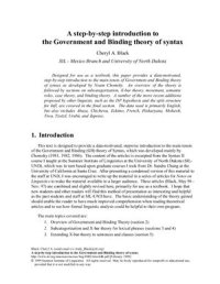 cover of the book A step-by-step introduction to the government and binding theory of syntax