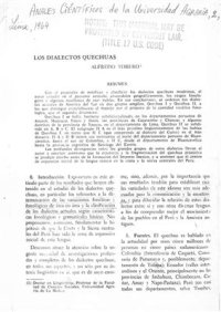 cover of the book Los dialectos quechuas