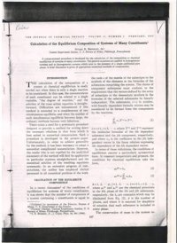 cover of the book Calculation of the equilibrium composition of systems of many constituents