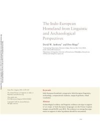 cover of the book The Indo-European Homeland from Linguistic and Archaeological Perspectives