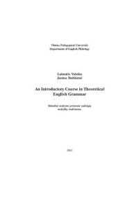 cover of the book An Introductory Course in Theoretical English Grammar