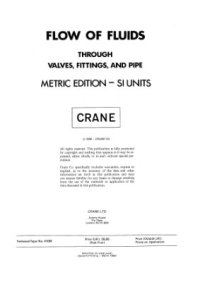 cover of the book Flow of fluids through valves, fittings, and pipes (7-th print)
