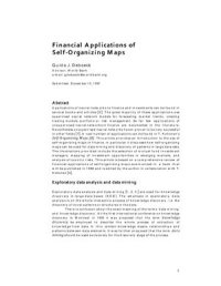 cover of the book Financial Applications of Self-Organizing Maps