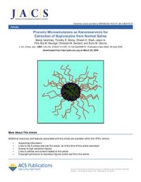 cover of the book Pluronic Microemulsions as Nanoreservoirs for Extraction of Bupivacaine from Normal Saline