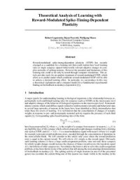 cover of the book Theoretical Analysis of Learning with Reward-Modulated Spike-Timing-Dependent Plasticity